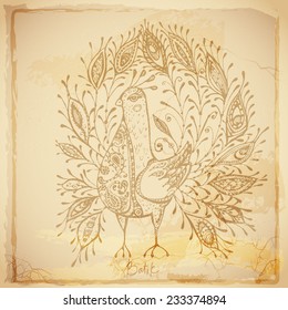Tribal vintage batik background with new year sheep