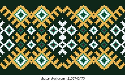 Tribal Vintage Ethnic Pattern Seamless Illustrations Vectors. Traditional silk fabric in Uzbekistan. Handmade textile product. Using in fashion industry