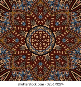 Tribal vintage ethnic seamless pattern autumn geometric ornamental design