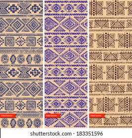Tribal vintage ethnic set of banners for your business