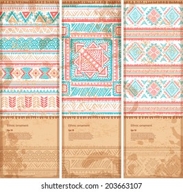 Tribal vintage ethnic set of banners for your business