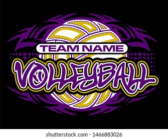 tribal volleyball team design with ball for school, college or league