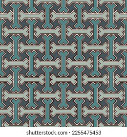 Tribal wallpaper. Seamless image. Ethnic ornament. Folk pattern. Geometric backdrop. Mosaics motif. Grid background. Digital paper. Textile print. Web design illustration. Abstract vector artwork.