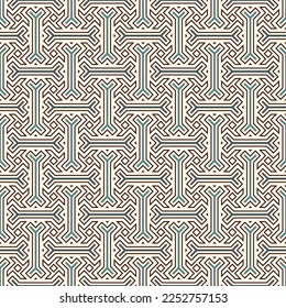 Tribal wallpaper. Seamless vector. Ethnic ornament. Folk pattern. Geeometric backdrop. Mosaics motif. Grid background. Digital paper. Textile print. Web design. Abstract image