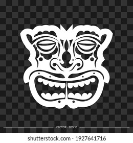 Tribal warrior leader face pattern. mask of a warrior face  contour for T-shirts and prints. Vector illustration.