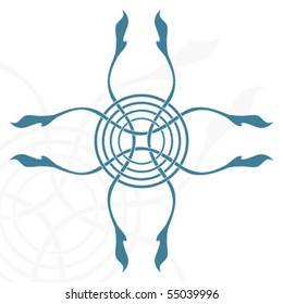 tribal weave design with concentric circles