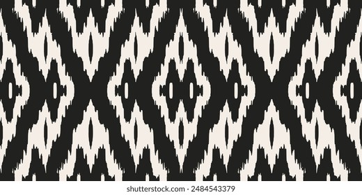 Tribal blanco negro malla diamante , Etnia botánica dibujo colorido hermoso textil ornamental oge infinito ornamento sin fisuras de moda patrón sin fin ilustración raya Vector impresión 