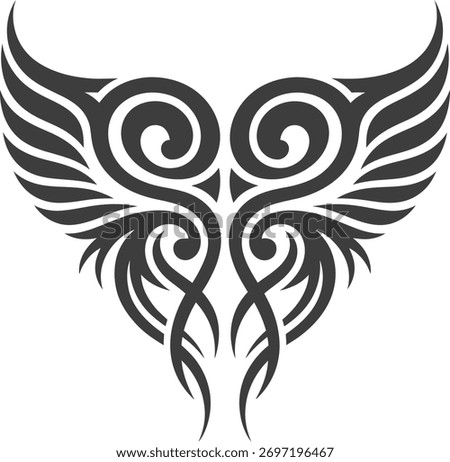 a tribal wings tattoo design vector illustration art symbol graphic abstract pattern element shape