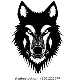 Tribal wolf - fierce tribal wolf head