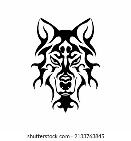 Tribal Wolf Head Logo Tattoo Design Stock Vector (Royalty Free ...