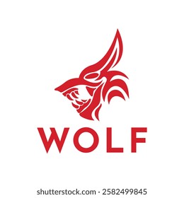 Tribal Wolf Head Logo. Tattoo Design dog and dragon. Animal Stencil Vector Illustration