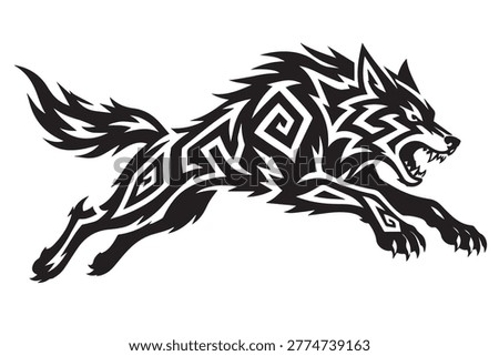 Tribal Wolf Silhouette Vector esp