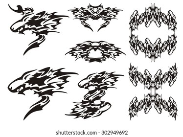 Tribal wolf symbols tattoos and wolves frames