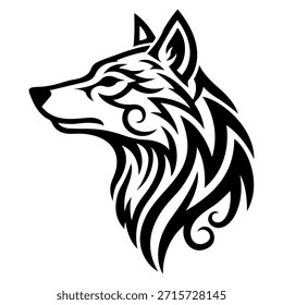 Vector de lobo tribal Ilustración de diseño moderno