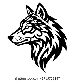 Tribal Wolf Vector Modern Design Illustration