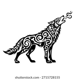 Tribal Wolf Vector Modern Design Illustration
