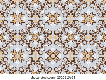 Tribal,ethnic Damask pattern fabric,elegant pattern designs woven fabric.Pattern motif,flora,geometric, texture design for wallpaper,wrapping,clothing,table linens pillow,carpet,Damask fabrics decor.