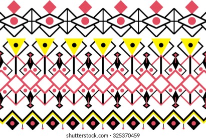 Tribal,ethnic pattern with geometric elements in vector.