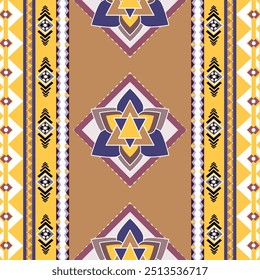 Padrão geométrico inspirado tribal com diamantes simétricos e design triângulos