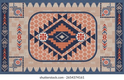 Tribal-inspired seamless pattern featuring geometric motifs in warm earth tones. Great for ethnic-themed projects, fashion textiles, and interior décor.