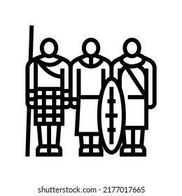 tribe african line icon vector. tribe african sign. isolated contour symbol black illustration