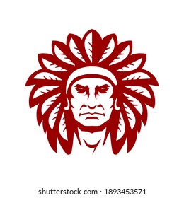tribe apache vector mascot logo design with modern illustration concept style for badge, emblem and tshirt printing. tribe illustration for sport and esport team