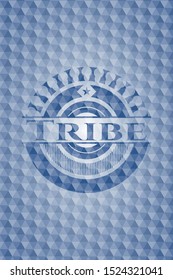Tribe blue hexagon badge. Vector Illustration. Detailed.