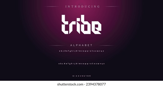 Tribe Modern Bold Font. Sans Serif Font. Regular Italic Uppercase Lowercase Typography urban style alphabet fonts for fashion, sport, technology, digital, movie, logo design, vector illustration