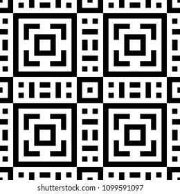 Tribe motif. Ethnic wallpaper. Ancient mosaic. Ethnical folk image. Tribal ornament. Embroidery background. Digital paper, web design, textile print, backdrop. Seamless abstract art. Vector artwork.