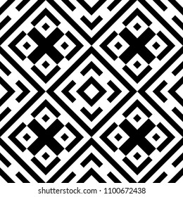 Tribe motif. Ethnic wallpaper. Ancient mosaic. Ethnical folk image. Tribal ornament. Embroidery background. Digital paper, web design, textile print, backdrop. Seamless abstract art. Vector artwork.