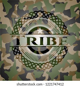 Tribe on camouflage texture