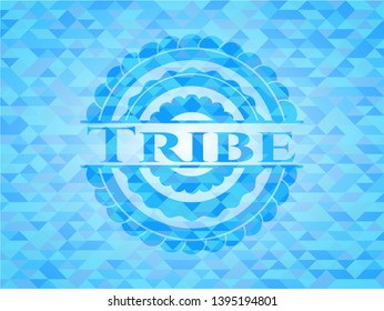 Tribe realistic light blue mosaic emblem