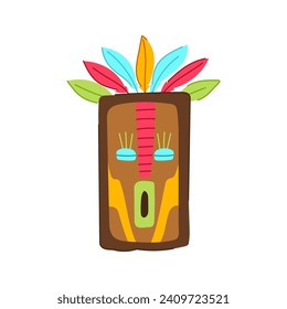 tribe tribal mask cartoon. zulu pole, ceremony south, traditional luau tribe tribal mask sign. isolated symbol vector illustration