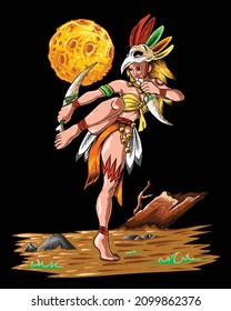 Tribe woman fighter character design
