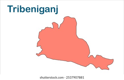 Tribeniganj subdivision map ,Supaul District, Bihar State, Republic of India, Government of Bihar, Indian territory, Eastern India, politics, village, tourism