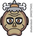 Tribesman with face paint cartoon vector