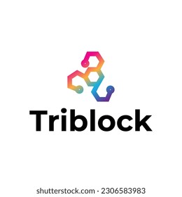 Diseño del logotipo de tecnología 3d para bloques modernos