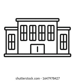 Icono de construcción del tribunal. Icono de vector de creación de tribunal de esquema para diseño web aislado en fondo blanco