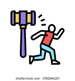 tribunal law color icon vector. tribunal law sign. isolated symbol illustration