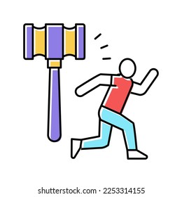 tribunal law color icon vector. tribunal law sign. isolated symbol illustration