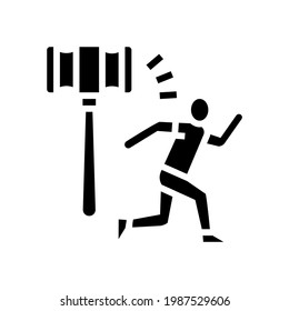 tribunal law glyph icon vector. tribunal law sign. isolated contour symbol black illustration