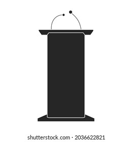 Tribunal podium black vector icon.Black vector illustration podium conference. Isolated illustration of tribunal podium icon on white background.