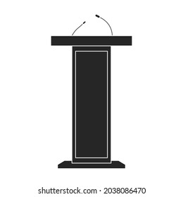Tribunal podium black vector icon.Black vector illustration podium conference. Isolated illustration of tribunal podium icon on white background.