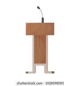 Tribunal podium cartoon vector icon.Cartoon vector illustration podium conference. Isolated illustration of tribunal podium icon on white background.