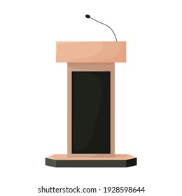 Tribunal podium cartoon vector icon.Cartoon vector illustration podium conference. Isolated illustration of tribunal podium icon on white background.