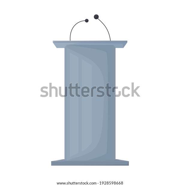 Tribunal podium cartoon vector icon.Cartoon\
vector illustration podium conference. Isolated illustration of\
tribunal podium icon on white\
background.