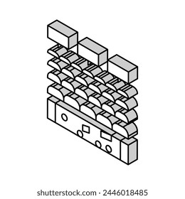 tribune for audience on concert isometric icon vector. tribune for audience on concert sign. isolated symbol illustration