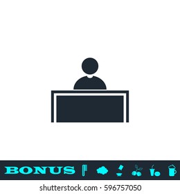 Tribune icon flat. Black pictogram on white background. Vector illustration symbol and bonus button