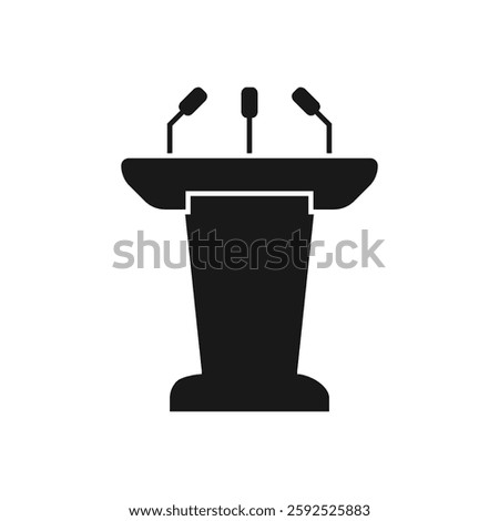 Tribune icon flat style stage podium icon vector