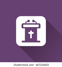 Tribune icon with long shadow